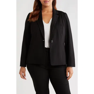Kasper One-button Seamed Waist Blazer In Black