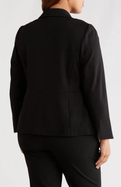 Kasper One-button Seamed Waist Blazer In Black