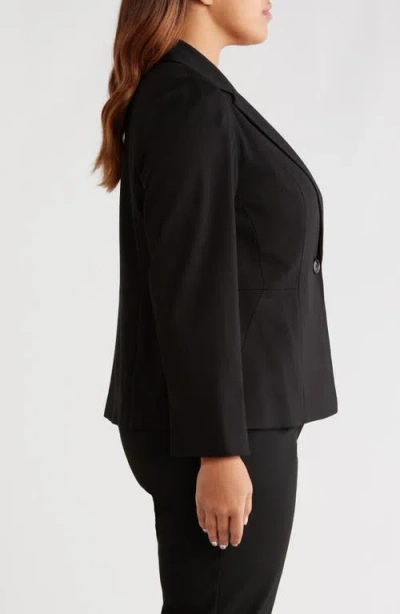 Kasper One-button Seamed Waist Blazer In Black