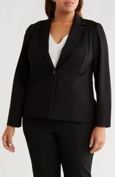 Kasper One-button Seamed Waist Blazer In Black