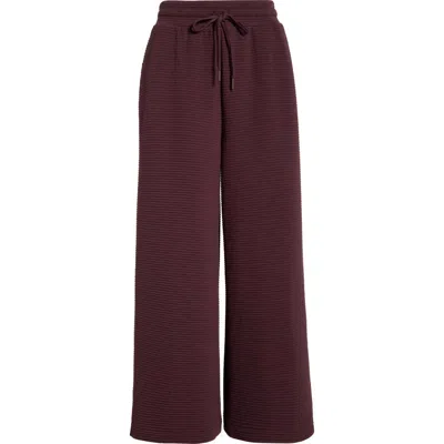 Zella Ottoman Wide Leg Drawstring Pants In Burgundy
