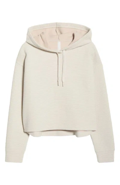Zella Ottoman Cotton Blend Ribbed Hoodie In Neutral