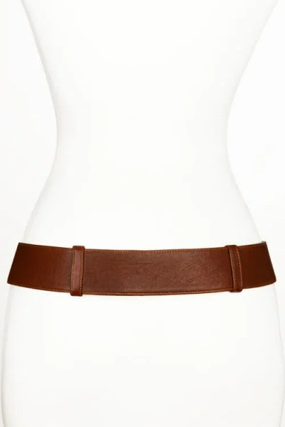 Raina Belts Big Snake Buckle Leather Belt In Black