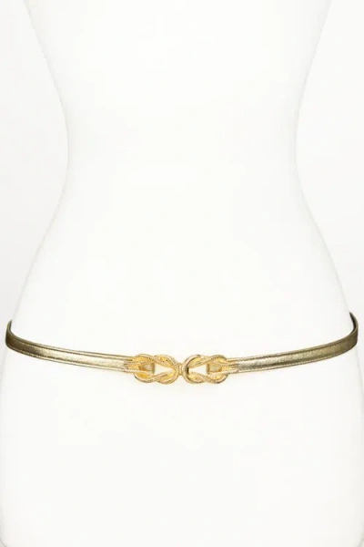 Raina Belts Gold Knot Buckle Leather Belt In Gold
