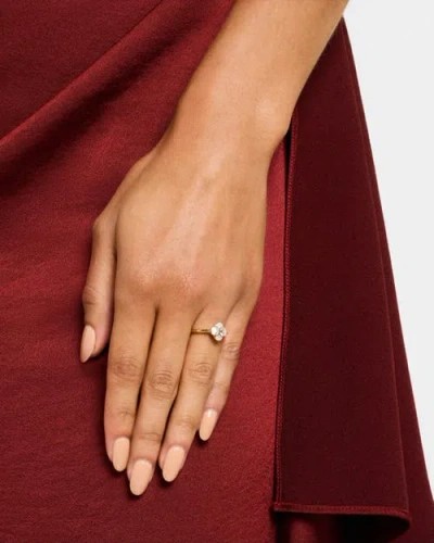 Jan Leslie Sterling With 18k Gold Overlay And Gemstones Single Petal Ring In Brown