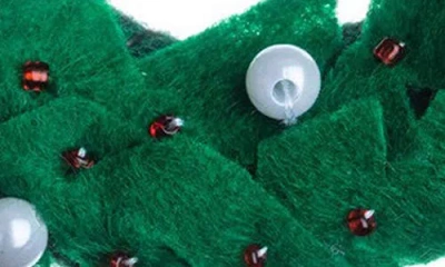 Silk Road Bazaar Handmade Wreath Felted Wool Ornament In Green