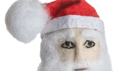 Silk Road Bazaar Handmade Santa Clause Felted Wool Ornament In Multi