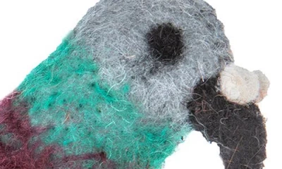 Silk Road Bazaar Handmade Pigeon Felt Ornament In Multi