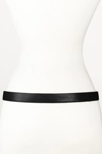 Raina Belts Large Stones Buckle Leather Belt In Black
