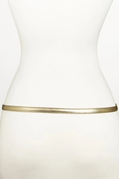 Raina Belts Gold Knot Buckle Leather Belt In White