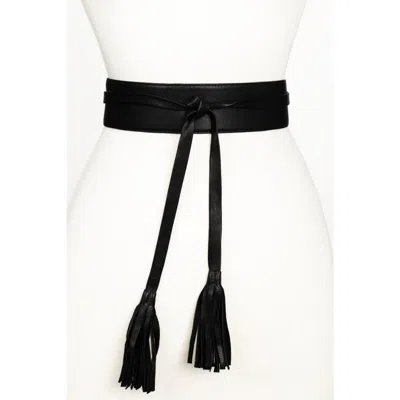 Raina Belts Wrap Leather Belt In Black