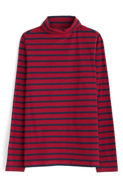 Seasalt Cornwall Landing Stripe Turtleneck Stretch Organic Cotton Top In Multi