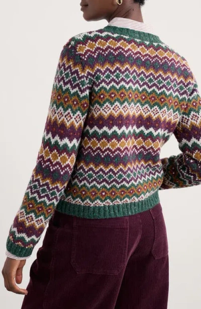 Seasalt Cornwall Dawson Pick Fair Isle Merino Wool Cardigan In Multi