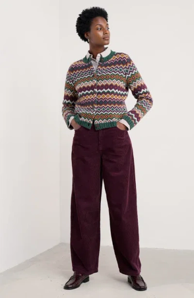 Seasalt Cornwall Dawson Pick Fair Isle Merino Wool Cardigan In Multi