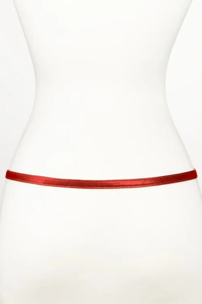 Raina Belts Gold Knot Buckle Leather Belt In Red