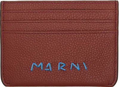 Marni Brown Credit Card Holder In Red