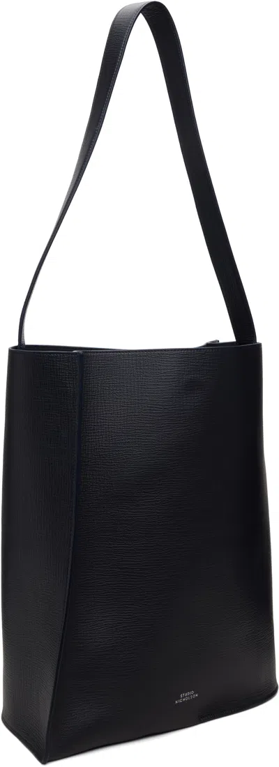 Studio Nicholson Navy Doublet Type 2 Leather Tote In Black