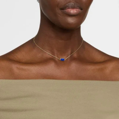 Jan Leslie Single Station Rectangle Dash Necklace In Sterling 18k Gold Overlay In Brown