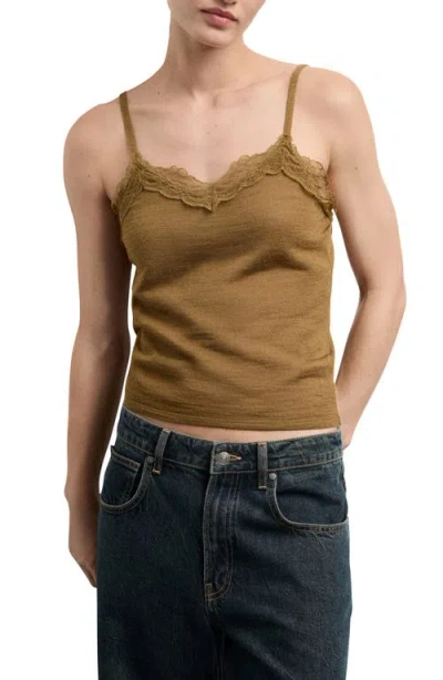 Mango Mustasa Knit Camisole In Brown