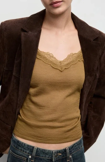 Mango Mustasa Knit Camisole In Brown