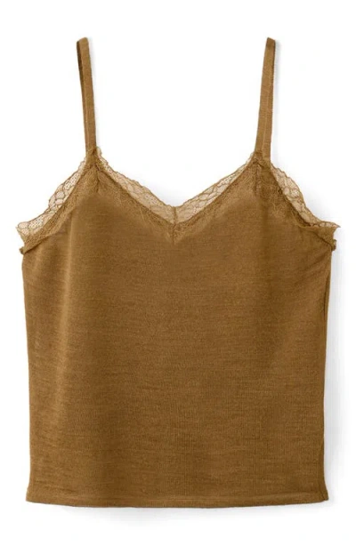 Mango Mustasa Knit Camisole In Brown