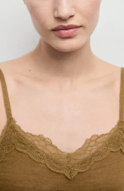 Mango Mustasa Knit Camisole In Brown