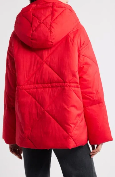 Oof Wear Quilted Water Repellent Hooded Jacket In Red
