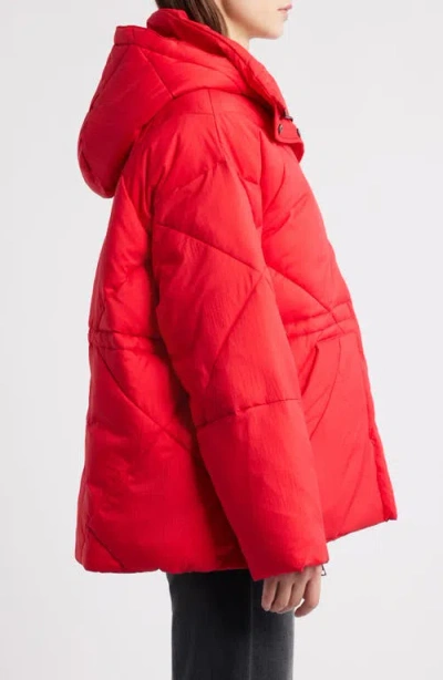 Oof Wear Quilted Water Repellent Hooded Jacket In Red