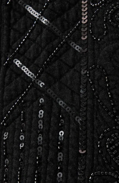 Allsaints Ava Clara Sequin Detail Cotton Blend Quilted Jacket In Multi