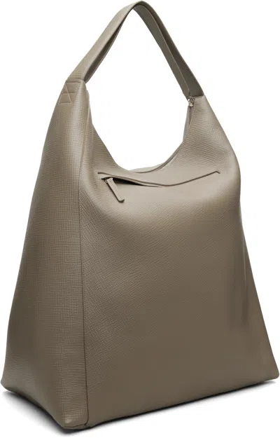 Studio Nicholson Taupe Type 2 Leather Tote In Gray
