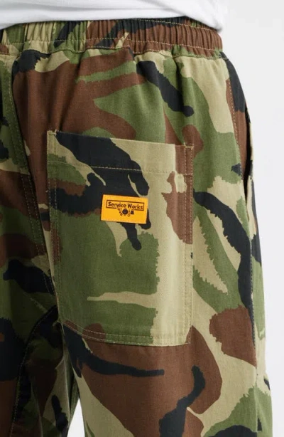 Service Works Woodland Camo Print Chef Pants In Multi