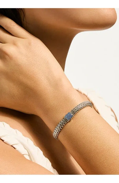 John Hardy Sterling Silver Icon Sapphire Bracelet In White