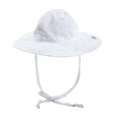 Flap Happy Baby/toddler Upf 50+ Uv Blocking Wide Brim Floppy Sun Hat In White