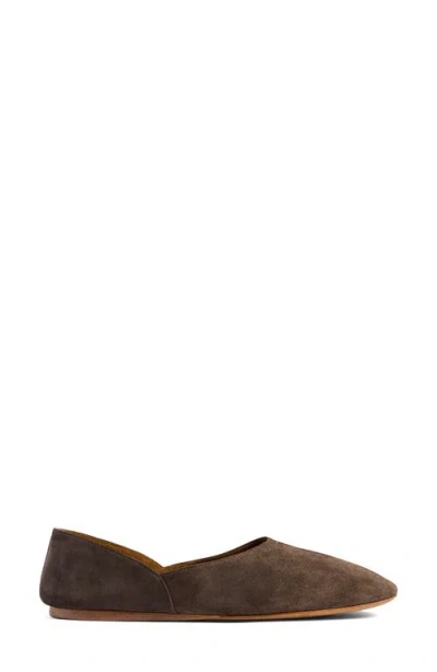 Khaite Brown Calf Leather Bos Taurus Ballet Flats In Brown