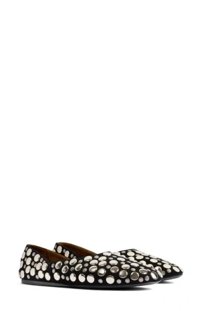 Khaite Jane Stud-embellished Leather Ballet Flats In Black