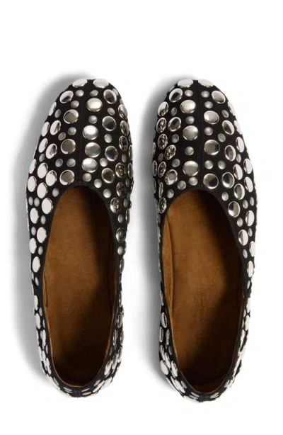 Khaite Jane Stud-embellished Leather Ballet Flats In Black