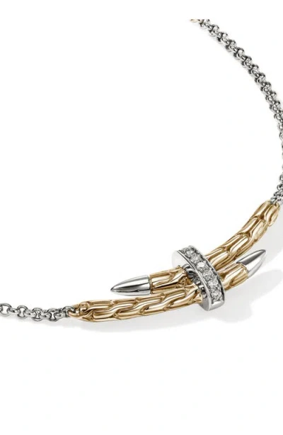 John Hardy Spear Station Necklace Gold In Gold