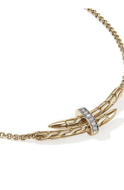 John Hardy Spear Station Necklace Gold In Gold