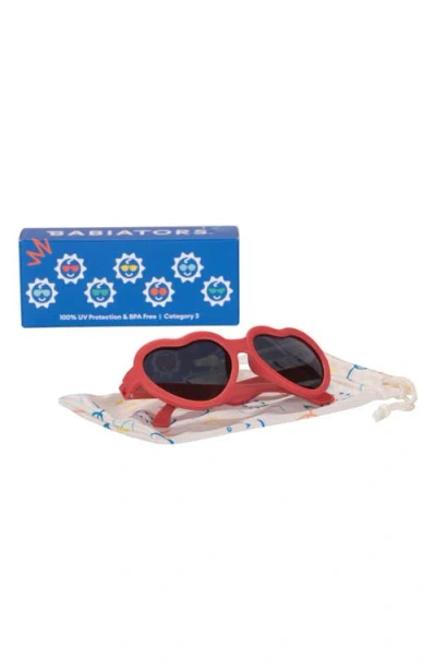 Babiators Kids' Candy Apple Small 46mm Heart Sunglasses In Red