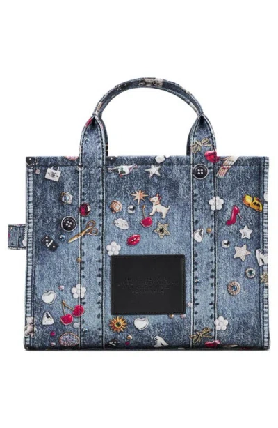 Marc Jacobs Medium Tote Bag Embroidered Design In Blue