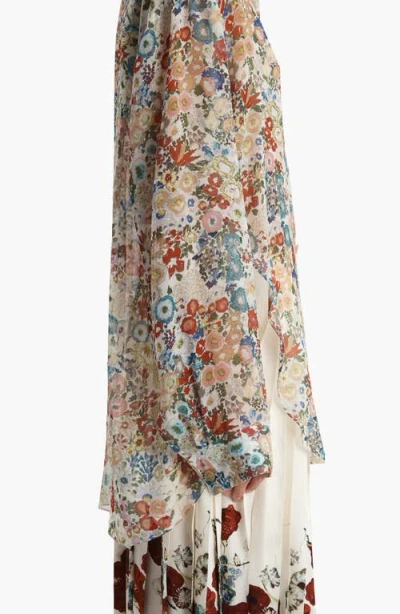 Khaite Goya Floral Silk Chiffon Button-down Top In Multi