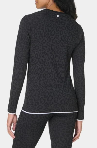 Sweaty Betty Animal Crewneck Base Layer Top In Black
