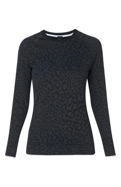 Sweaty Betty Animal Crewneck Base Layer Top In Black