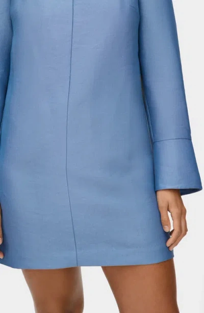 Aligne Carmel Long Sleeve Satin Minidress In Blue