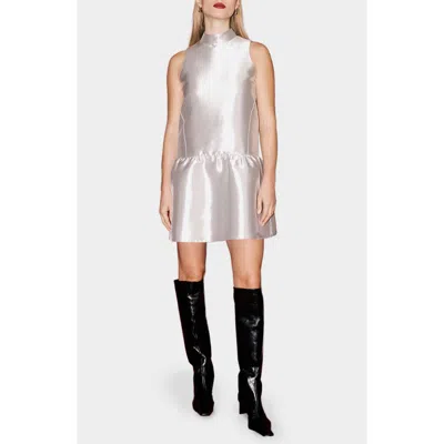 Aligne Blaze Sleeveless Satin Minidress In Silver