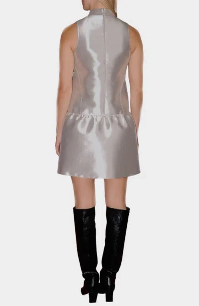 Aligne Blaze Sleeveless Satin Minidress In Silver