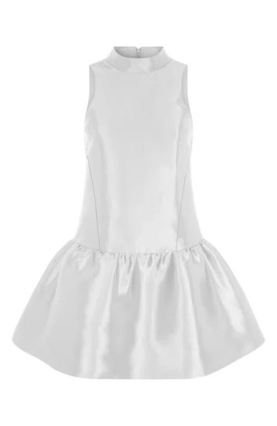 Aligne Blaze Sleeveless Satin Minidress In Silver