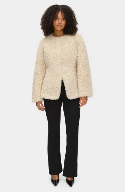 Aligne Daphne Faux Shearling Jacket In Neutral