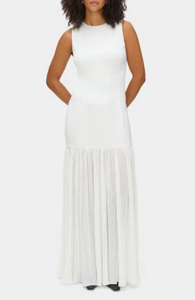 Aligne Zane Sleeveless Sheer Skirt Maxi Dress In White
