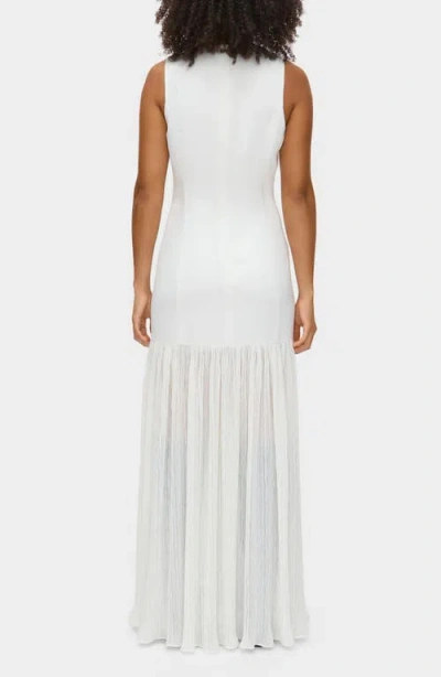 Aligne Zane Sleeveless Sheer Skirt Maxi Dress In White
